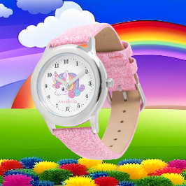 Söt fantasi Unicorn add namn Armbandsur