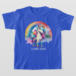 Söt fantasi Unicorn add namn flicka T Shirt
