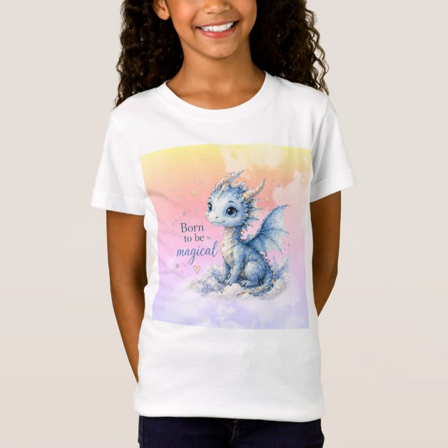 Söt fantasidrake | Född för att vara magisk T Shirt (Framsida)