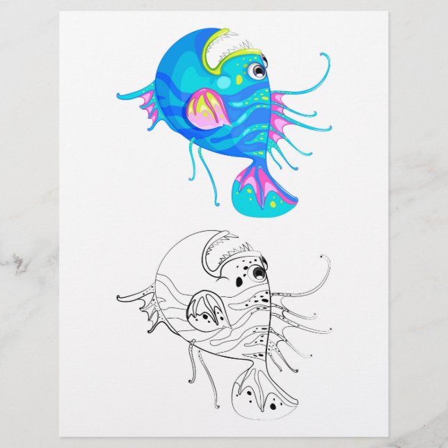 Söt fantasifisk målarbild reklamblad (Framsidan)