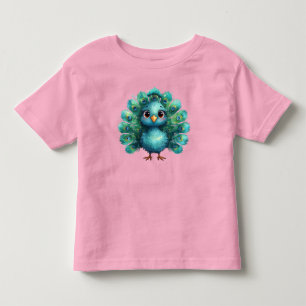 Söt fantasifull blå påfågel t shirt