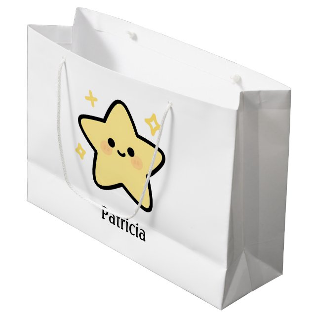 Söt fantasifull gul kawaii stjärnmonogram (Framsidan Vinklad)