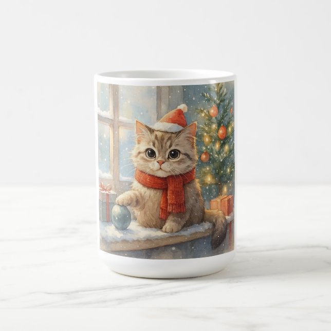 Söt fantasifull julkatt kaffemugg (Center)
