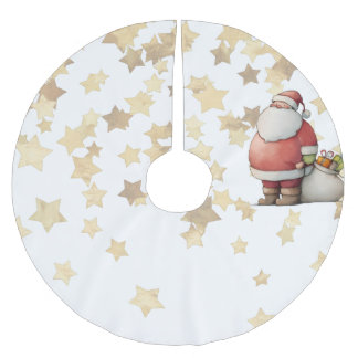 Söt fantasifull jultomte med stjärna julgransmatta borstad polyester