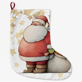 Söt fantasifull jultomte med stjärna stor julstrumpa