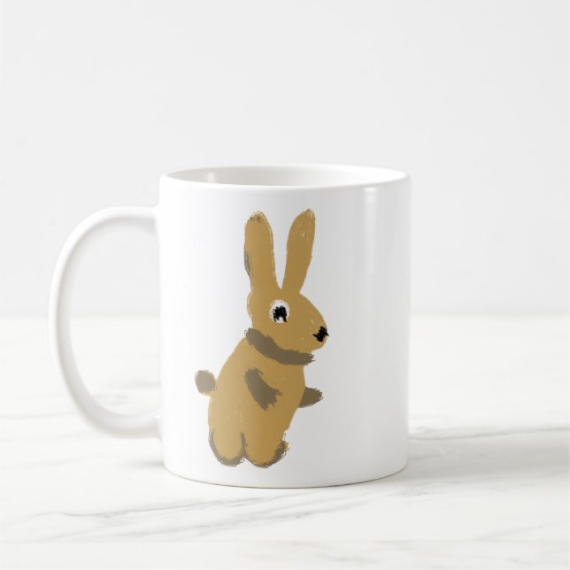 Söt fantasifull kanin handritad kaffemugg (Vänster)