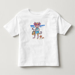 Söt fantasifull katt på stranden t shirt
