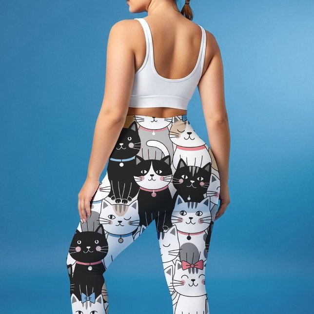 Söt fantasifull kattmönster leggings (Skapare uppladdad)