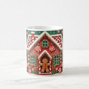 Söt, fantasifull pepparkaksgubbe & -hus kaffemugg