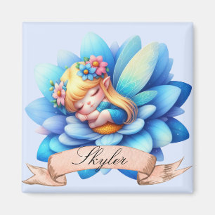 Söt fantastisk blommig söta drömmar sovande fe magnet