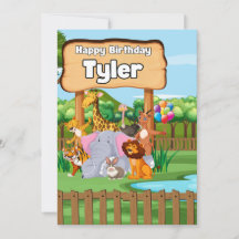 Söt fantastisk djurpark för barnkalas