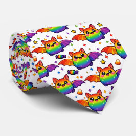 🦇🌈 Söt & Fantastisk Regnbågsfladdermus slips
