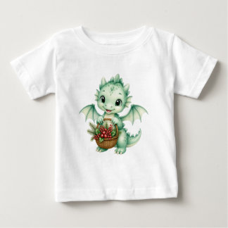 Söt Fantasy Baby Drakbärs Korg T Shirt