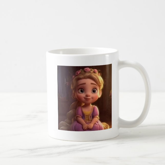 Söt Fantasy Flicka Mugg – Whimsisk Magisk Kaffe K (Höger)
