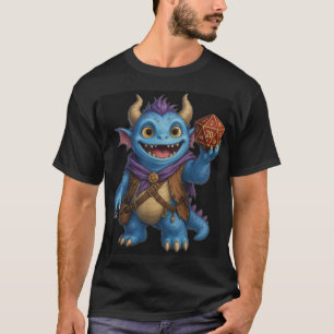 Söt Fantasy Monster som håller D20 T-Shirt