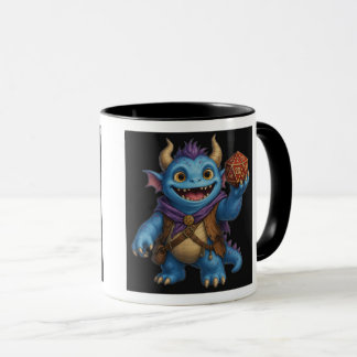 Söt Fantasy Monster som håller D20 T-Shirt Mugg