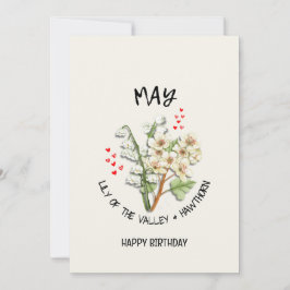 Söt FÅR födelsemånadslista Flower Birthday Card