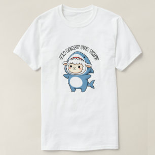 Söt får i hajkostym Käften öppen för denna pun T Shirt