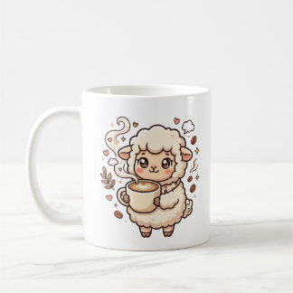 Söt Får Latte Art Hjärtformad Mugg