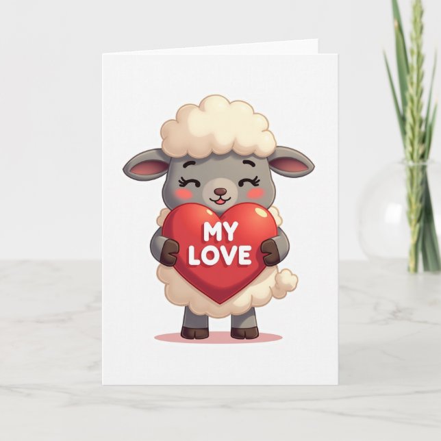 Söt får Min kärlekskort Kort (Framsida)