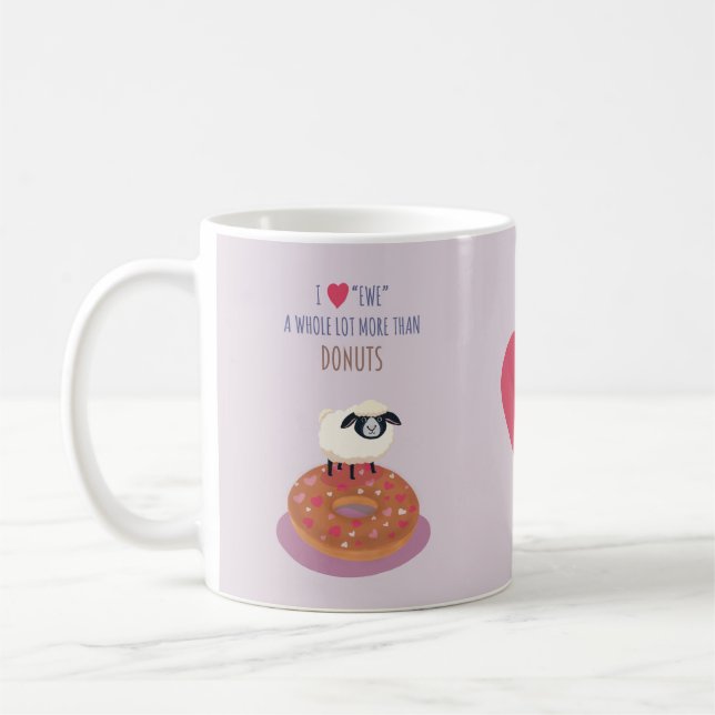 Söt Får-Mugg - Kärleksmugg - Tacka med Munk Kaffemugg (Vänster)