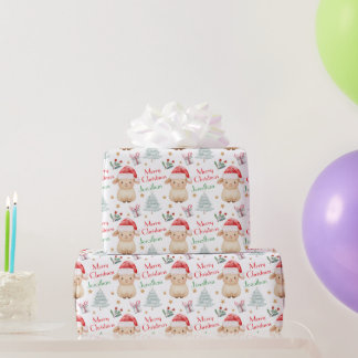 Söt får Santa hatt julgran Presentpapper