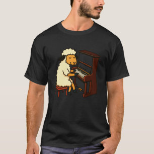 Söt får spelar pianomusiker musik t shirt