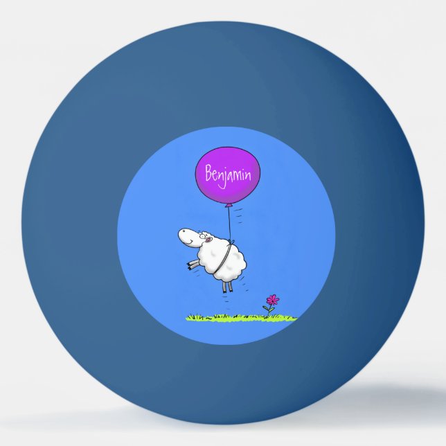 Söt fårballongserie illustration pingisboll (Framsidan)