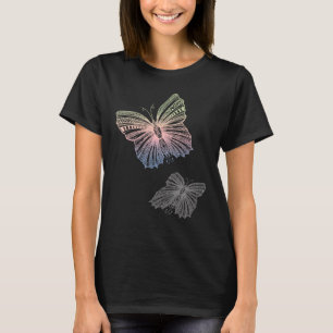 Söt Färg Patterned Butterfly T Shirt
