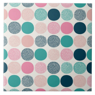 Söt Färgad Polka dots Kakelplatta