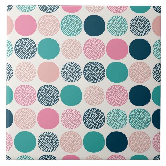 Söt Färgad Polka dots Kakelplatta (Framsidan)