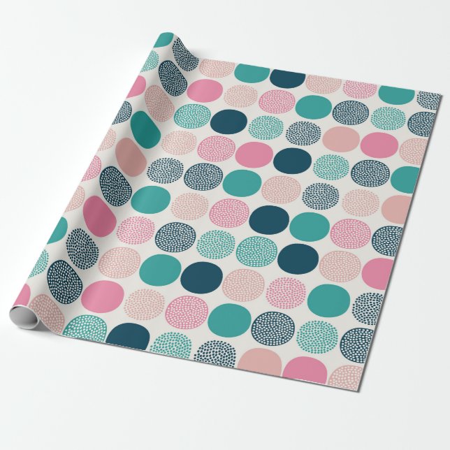 Söt Färgad Polka dots Presentpapper (Utrullad)