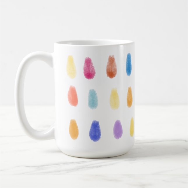 Söt Färgdroppar Original Färg Mönster Kaffemugg (Vänster)