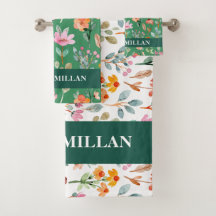 Söt Färgfärgat blommönster med vattenfärg