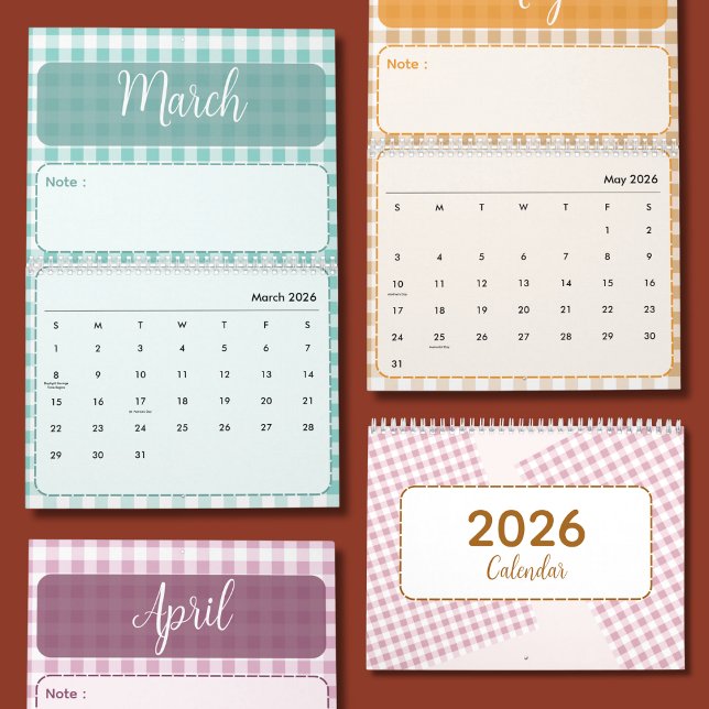 Söt & färgglad 2026-kalender kalender (Skapare uppladdad)