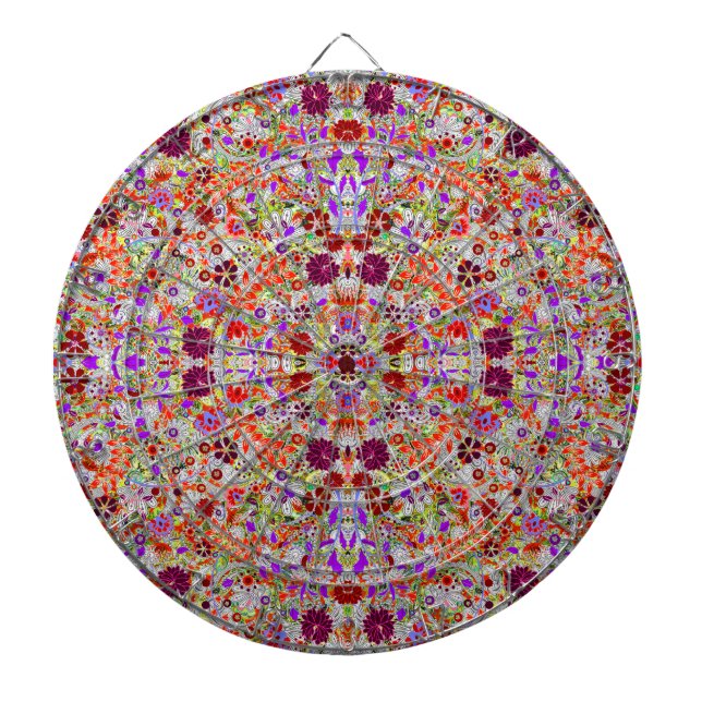 Söt färgglad blommig collage design darttavla (Framsidan)