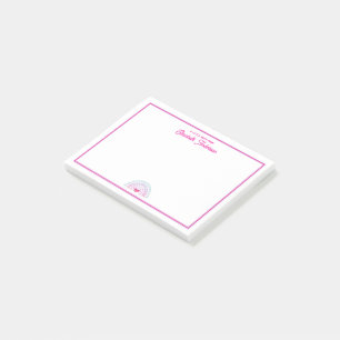 Söt färgglad boho regnbåge flickig personlig post-it block