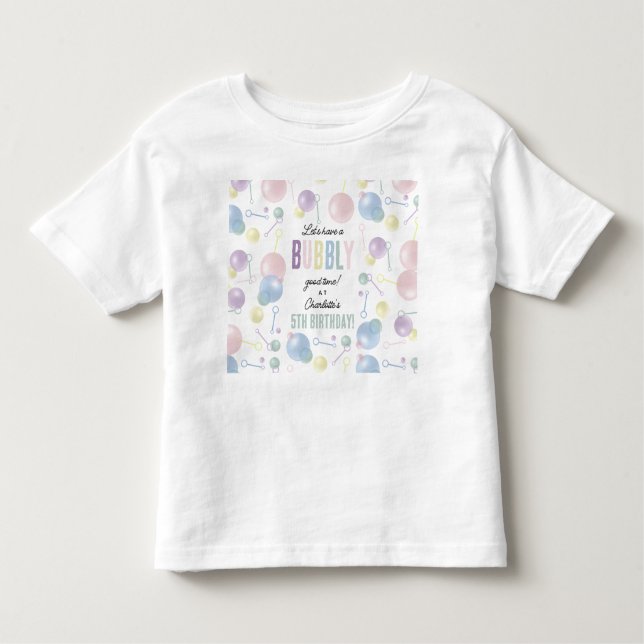 Söt Färgglad Bubbel Barnkalas T Shirt (Framsida)