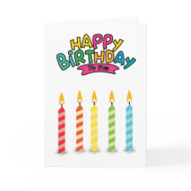 Söt Färgglad Födelsedagsljusstake Greeting Card