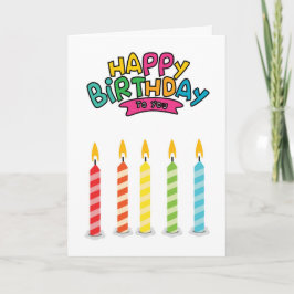 Söt Färgglad Födelsedagsljusstake Greeting Card Kort