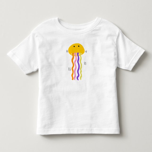Söt Färgglad Gungande Manet Whimsical Ocean T Shirt (Framsida)