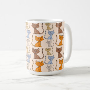 Söt Färgglad Katt Mugg