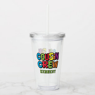 Söt färgglad kusincrews familjesammankomst take away mugg