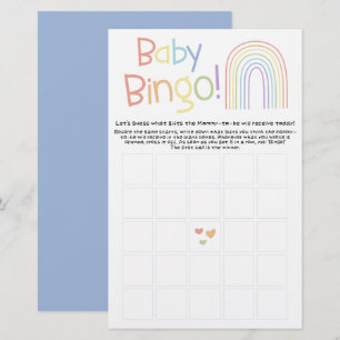 Söt Färgglad Regnbåge Baby Bingo Spel Flyer