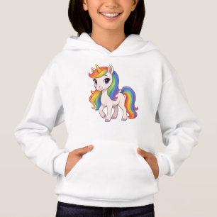 Söt, färgglad regnbågsenhörning t shirt