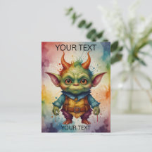 Söt färgglad rolig liten goblin