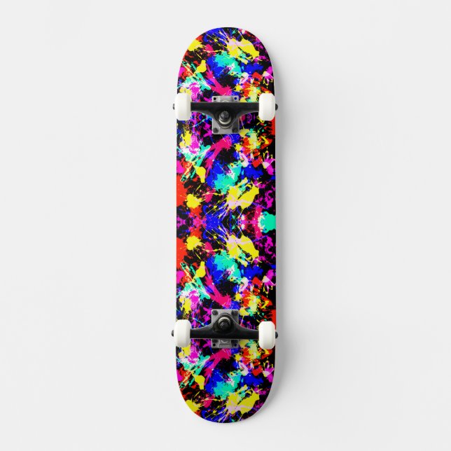 Söt färgglad stänkande bilflagga mini skateboard bräda 18,5 cm (Framsida)