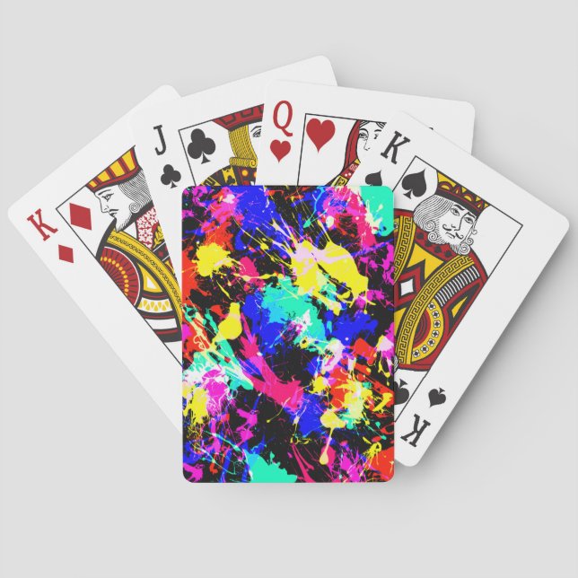 Söt färgglad stänkande färg casinokort (Baksidan)