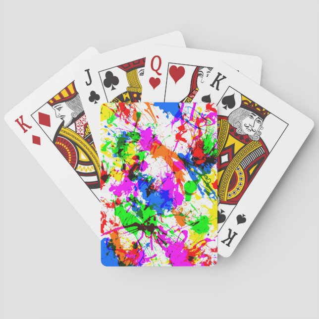 Söt färgglad stänkande färgdesign casinokort (Baksidan)