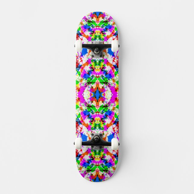 Söt färgglad stänkig design mini skateboard bräda 18,5 cm (Framsida)